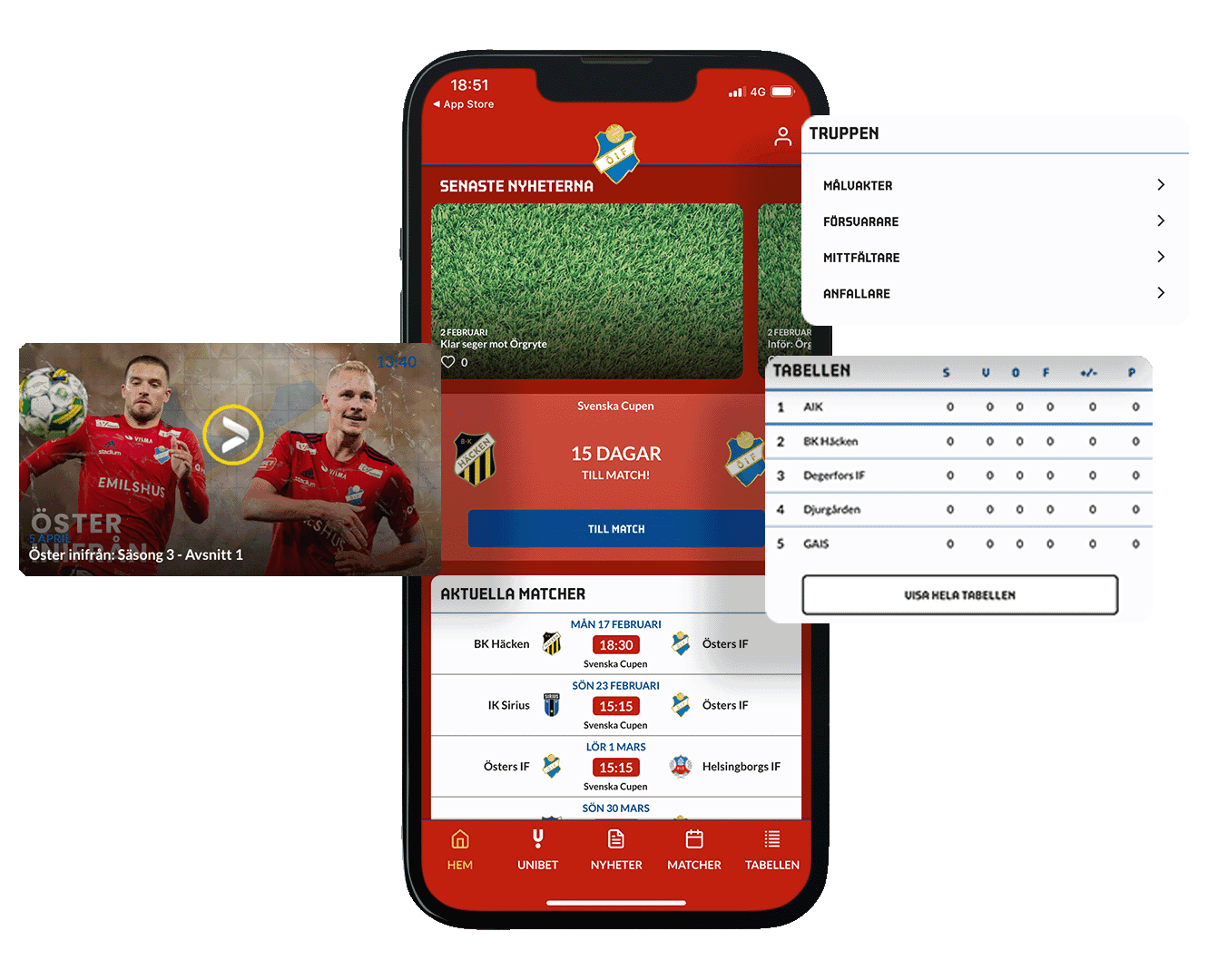 Fotbollsapp på telefon
